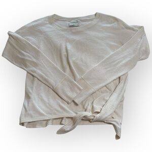 EUC Abercrombie & Fitch Soft Tie-Front Sweater – Size M – Light Cream 1059M